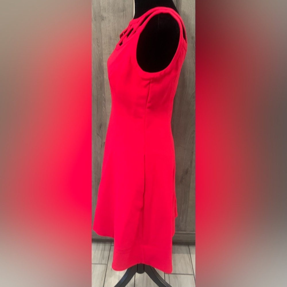 White House Black Market Bright Red Princess Rockabilly Dress Women's Size 0 - Picture 4 of 11